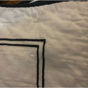 Pottery Barn Comforter /Blanket for toddler bed 56” x 30” White with Navy Border